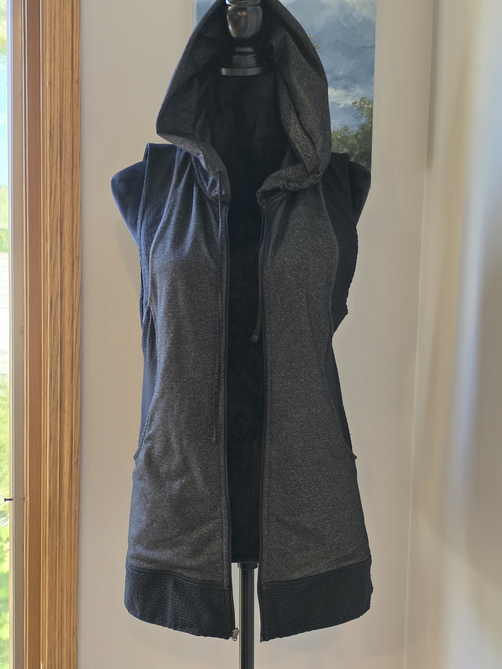 CALIA by Carrie Underwood Effortless Mesh Full-Zip Sleeveless Hoodie-Medium